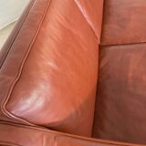 Vintage Danish mid-century Mogens Hansen 3-person cognac leather sofa