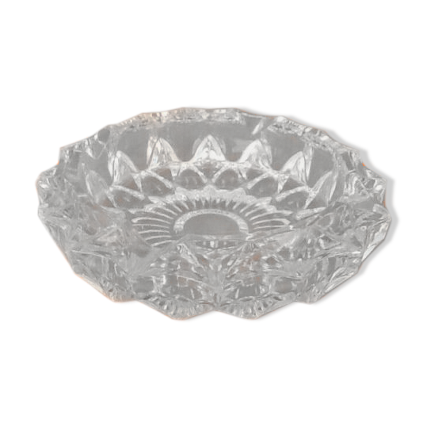 Cendrier verre transparent et ciselé années 1970