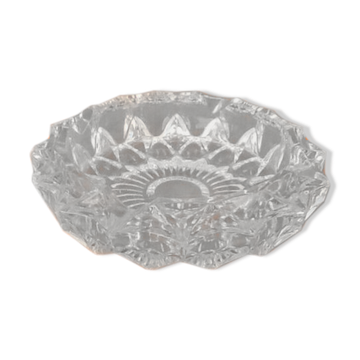 1970s Ashtray transparent and chiseled glass