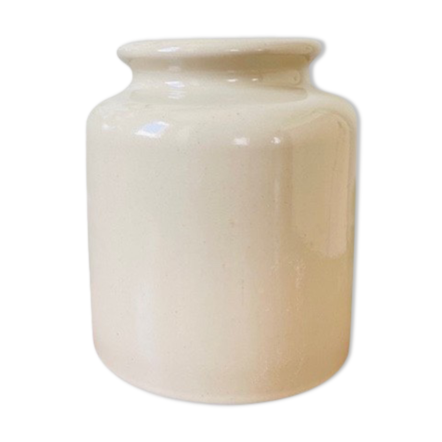 Pot en grès émaillé beige