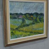 Knut lindström, swedish modern painting, 1954, oil on canvas, framed