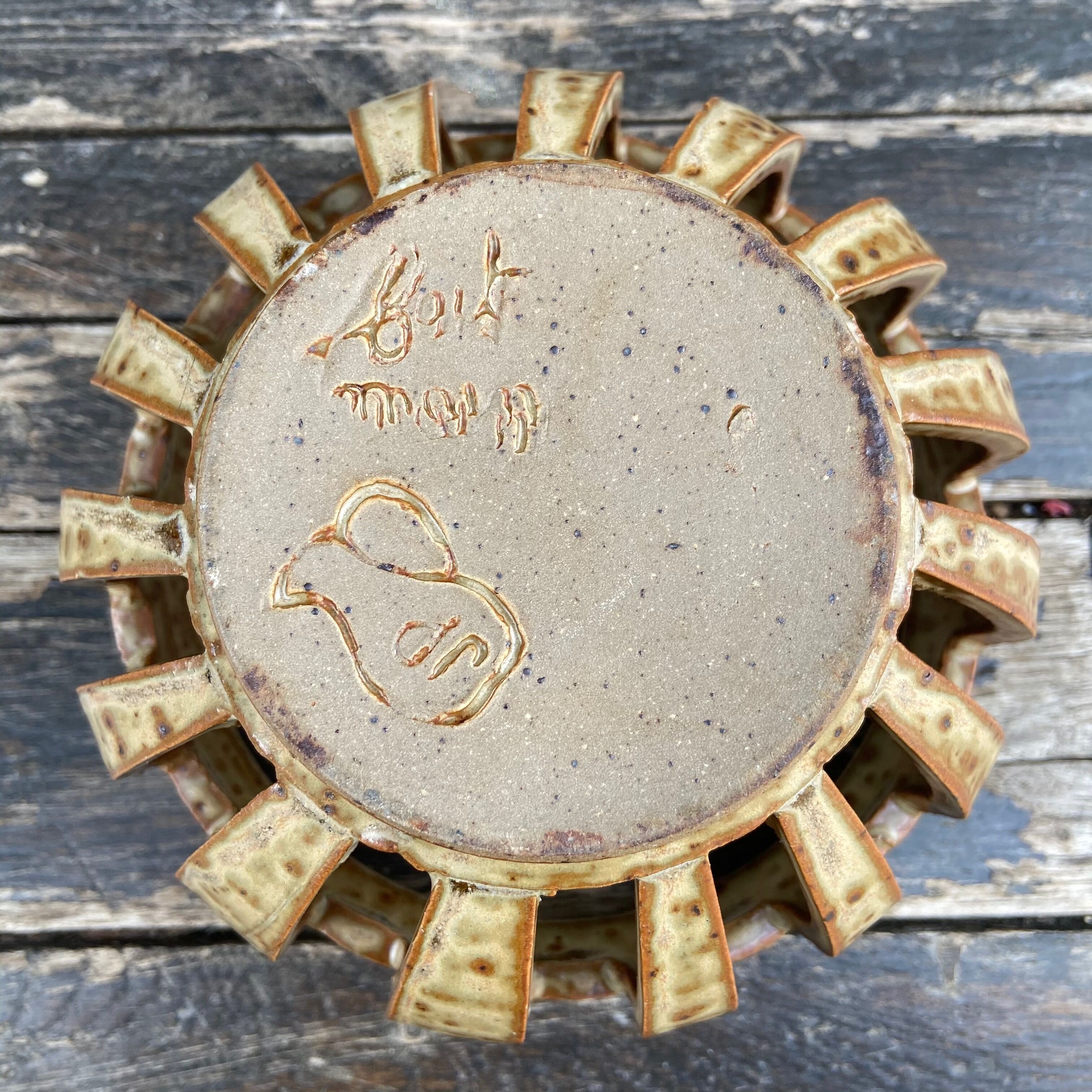 Pyrite sandstone cup-candle holder or empty pocket-year 70