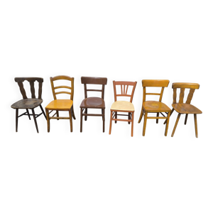 6 chaises bistrot dépareillées