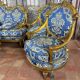 Salon Louis XVI doré complet - Canapé 3 places + 4 fauteuils
