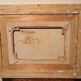 Huile sur toile titre "la pergola" signée années 1950/60 xxème siècle