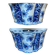 Pair of ceramic flower pots - flower picks with blue floral motifs