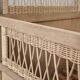 Children's bed in wood and sandblasted rattan from the 1960s.
