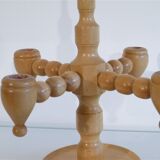 Scandinavian vintage wooden candlestick