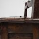 Antique French Wooden Stool with Storage