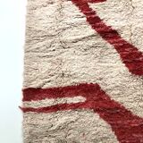 Moroccan Berber carpet Boujaad red and ecru 2,41 x 1.35 m