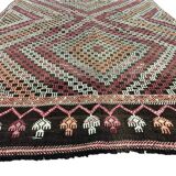 Geometric Handwoven Bohemian Kilim Rug