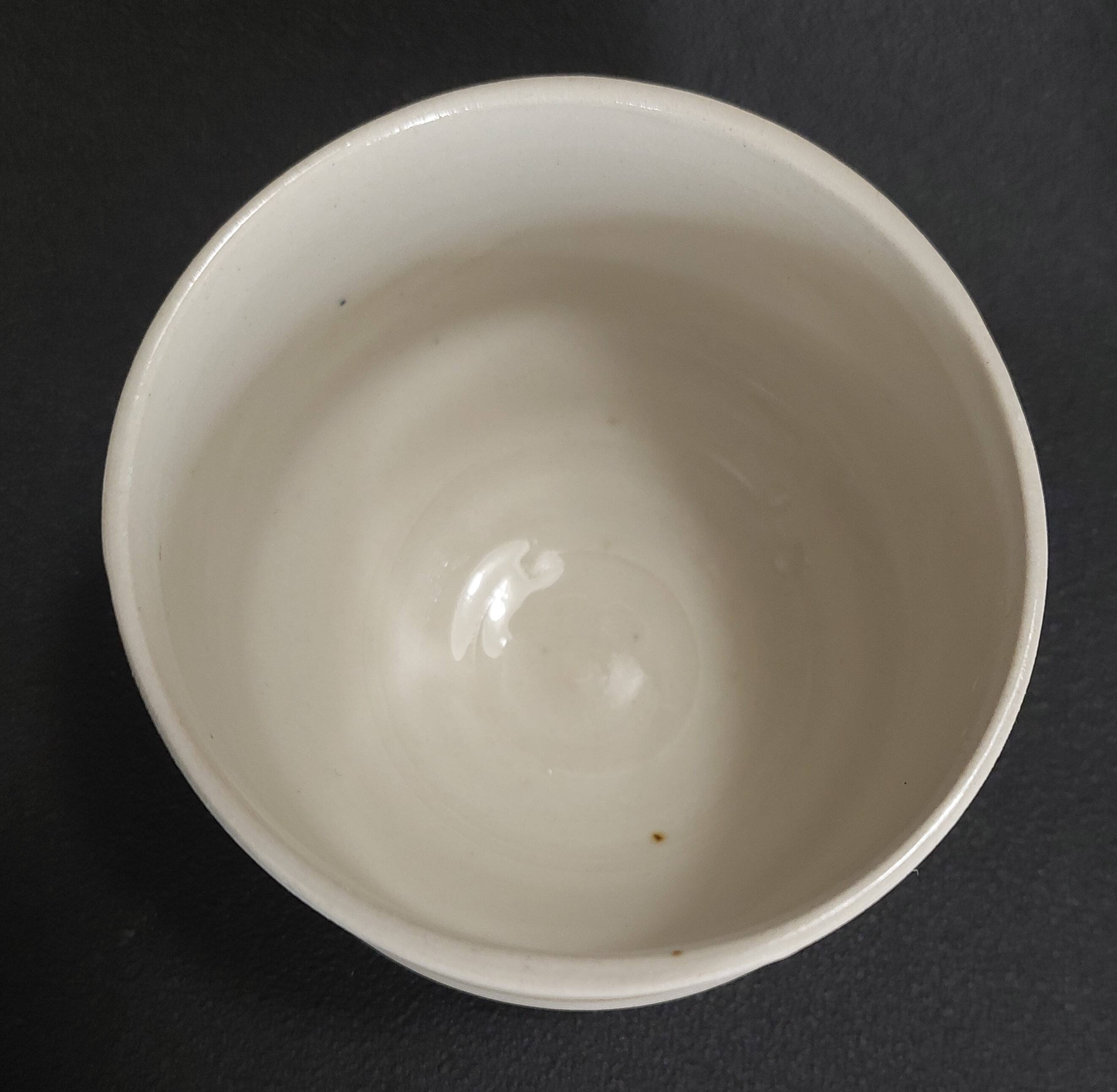 Vintage matcha bowl, stoneware, handcrafted, signature to be identified.