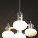 1970s Chrome Plated Chandelier with Murano Glass , Italy