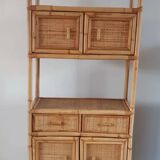 Rattan stand shelf and canning 50s