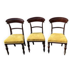 Lot de 3 chaises style - velours