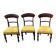 Set of 3 Victorian style chairs – mahogany – yellow velvet seat