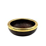 Mid-century brass and wood bowl, Italy 1970s