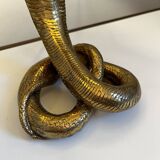 Lampe à poser 'Cobra' en bronze doré Hollywood Regency ca 1970