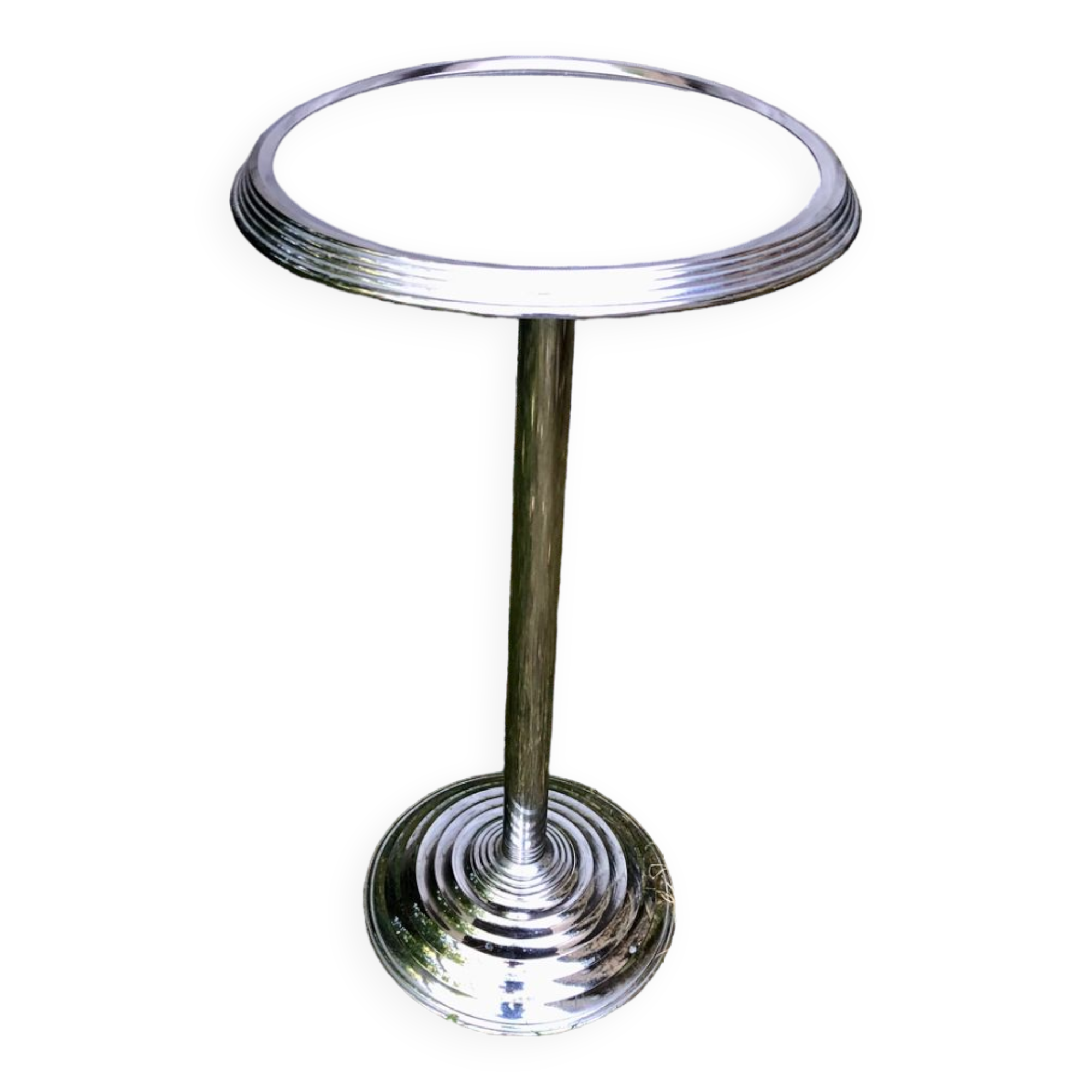 Art deco metal pedestal table