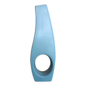 Vase faïence bleu