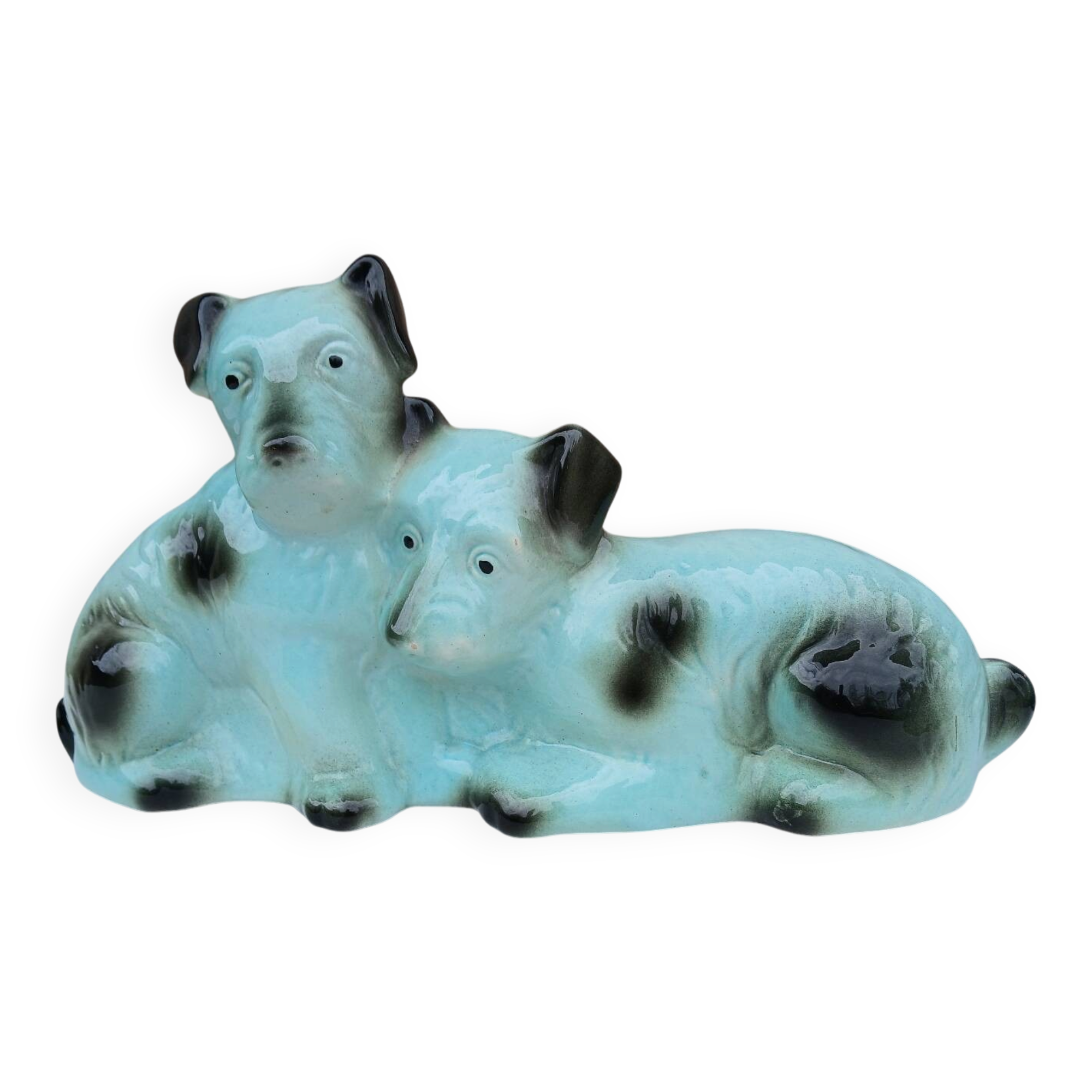 Art Deco ceramic animal statue - dogs
