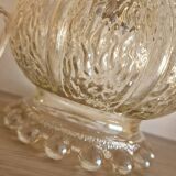 Textured amber pendant or portable lamp with pearl base