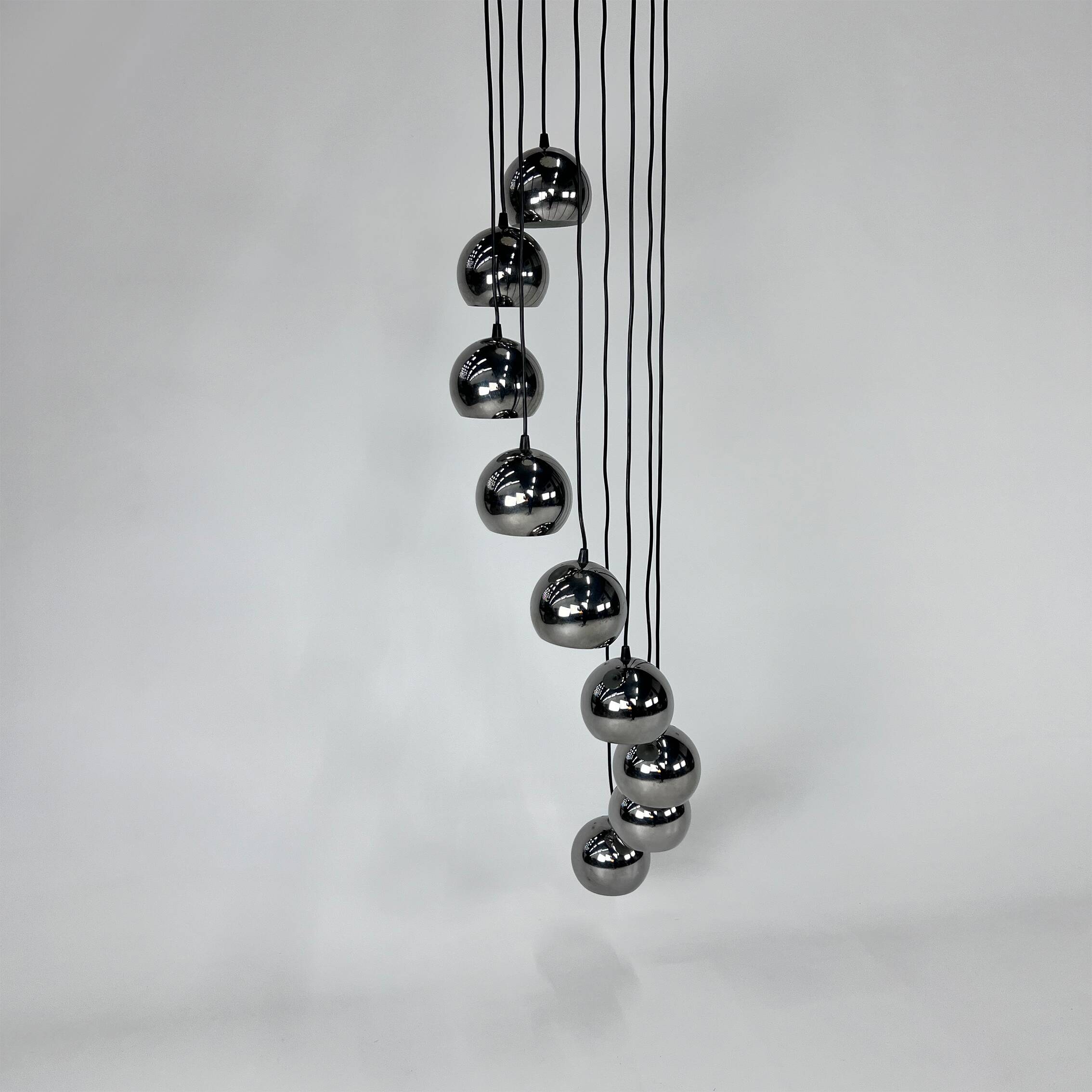 Mid Century Chrome Cascade Chandelier, 1960s