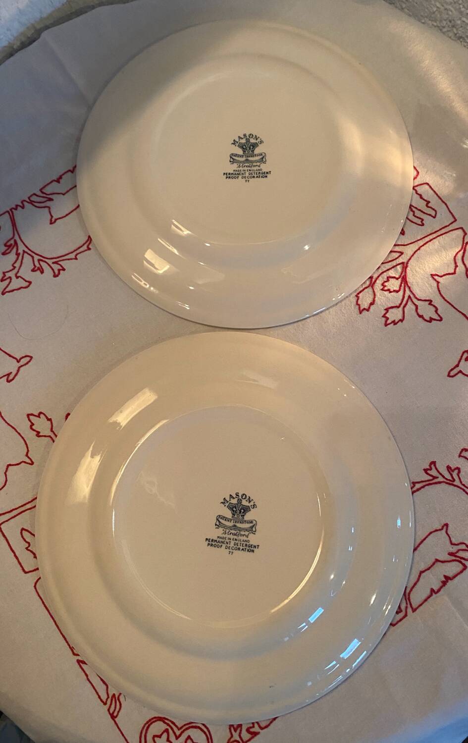 Set of 2 Mason's ironstone dinner plates