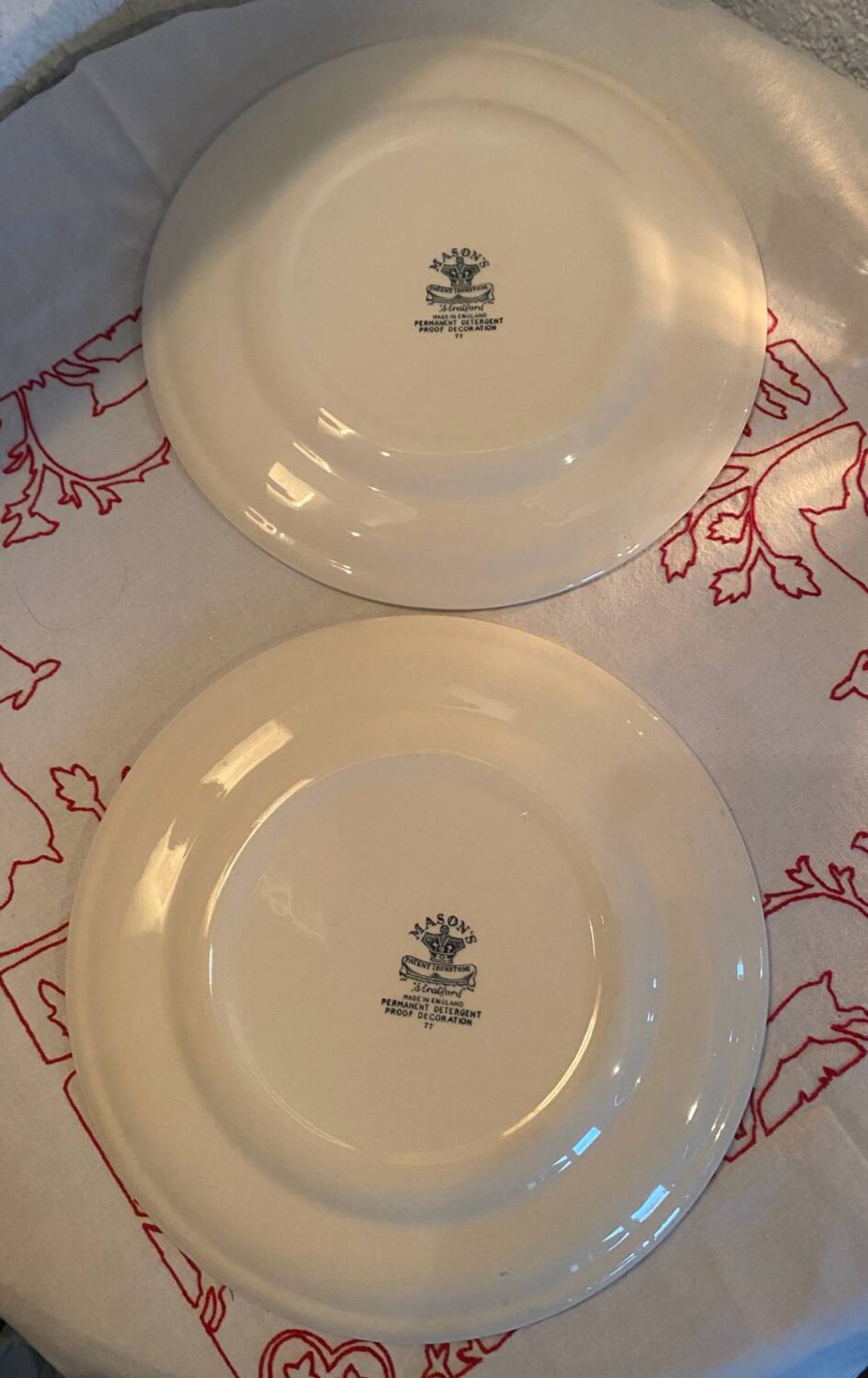 Set of 2 Mason's ironstone dinner plates