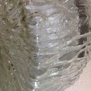 Round ice glass ceiling lamp, vintage 60s-70s