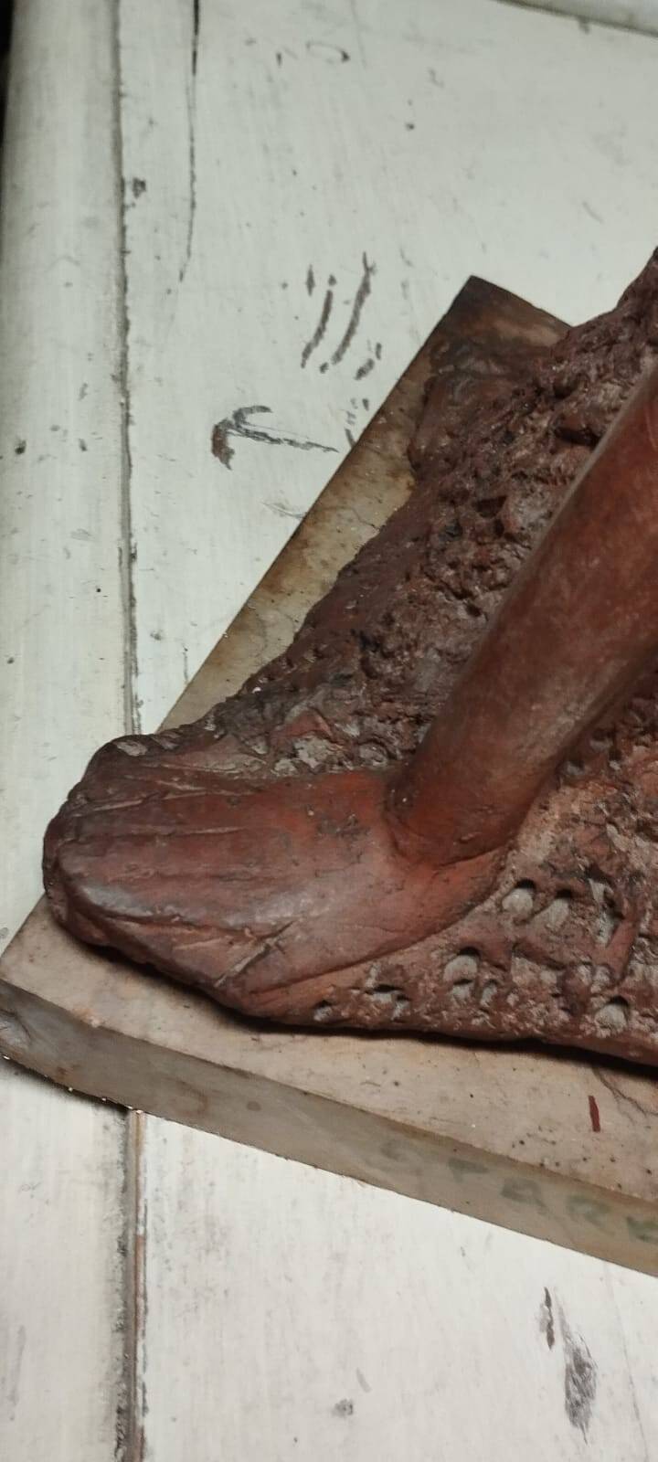 Terracotta sculpture of a female nude by Alberto Sparapani, signed.