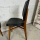 Set of 4 vintage chairs in black leatherette