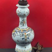 Lampe à poser, décor Rouen, Quimper, 38 cm haut de douille