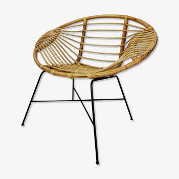 Rattan and metal chair