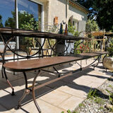 Banc de jardin en fer forgé artisanal