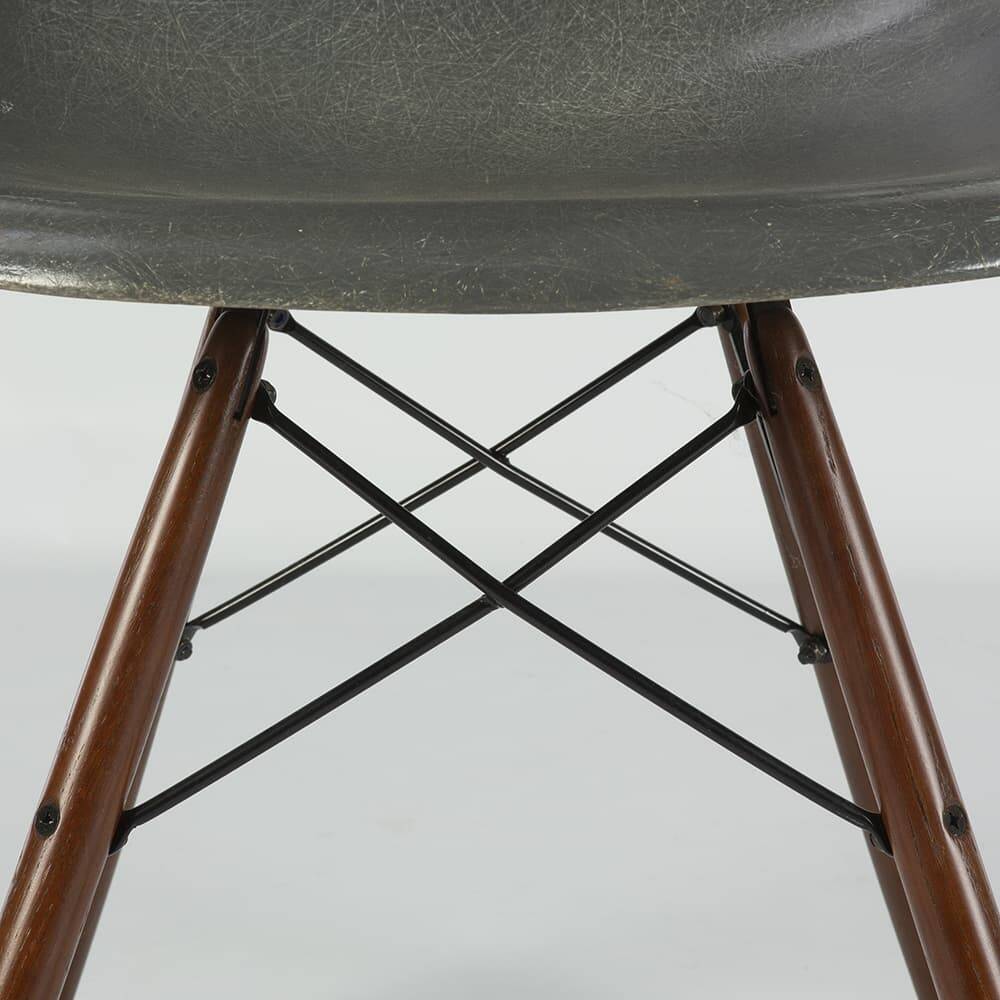 Elephant Grey Pair (2) Herman Miller Original Eames DSW Dining Shell Chairs