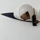 Vintage brass and opaline wall lamp, Arlus, France 1960s