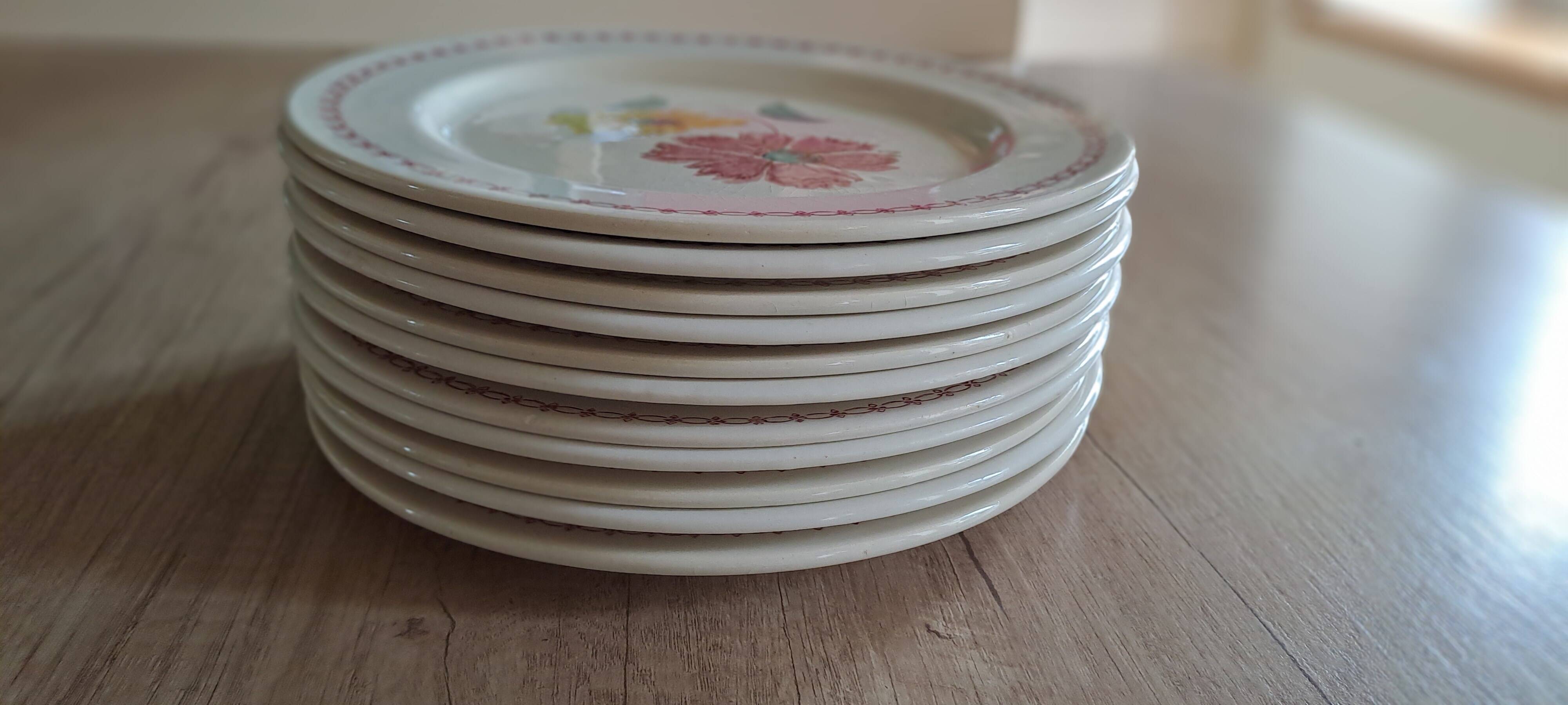 13 antique DDP France plates, 1950s-60s