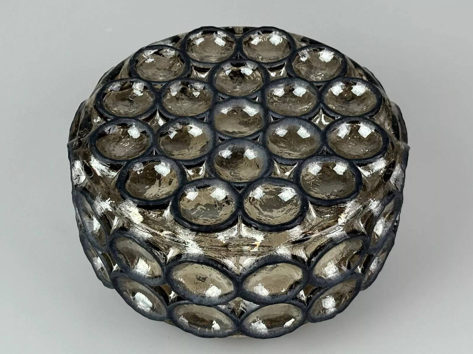 60s 70s ceiling lamp Glashütte Limburg Germany Plafoniere glass & metal