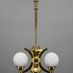 Art Deco Brass and Glass Chandelier by Gocar, 1910s, Restored