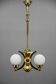 Art Deco Brass and Glass Chandelier by Gocar, 1910s, Restored