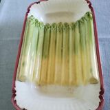 Plat à asperges barbotine Sarreguemines