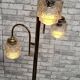 Chrome gold floor lamp 1960 has 70 molded glass shade 166x40