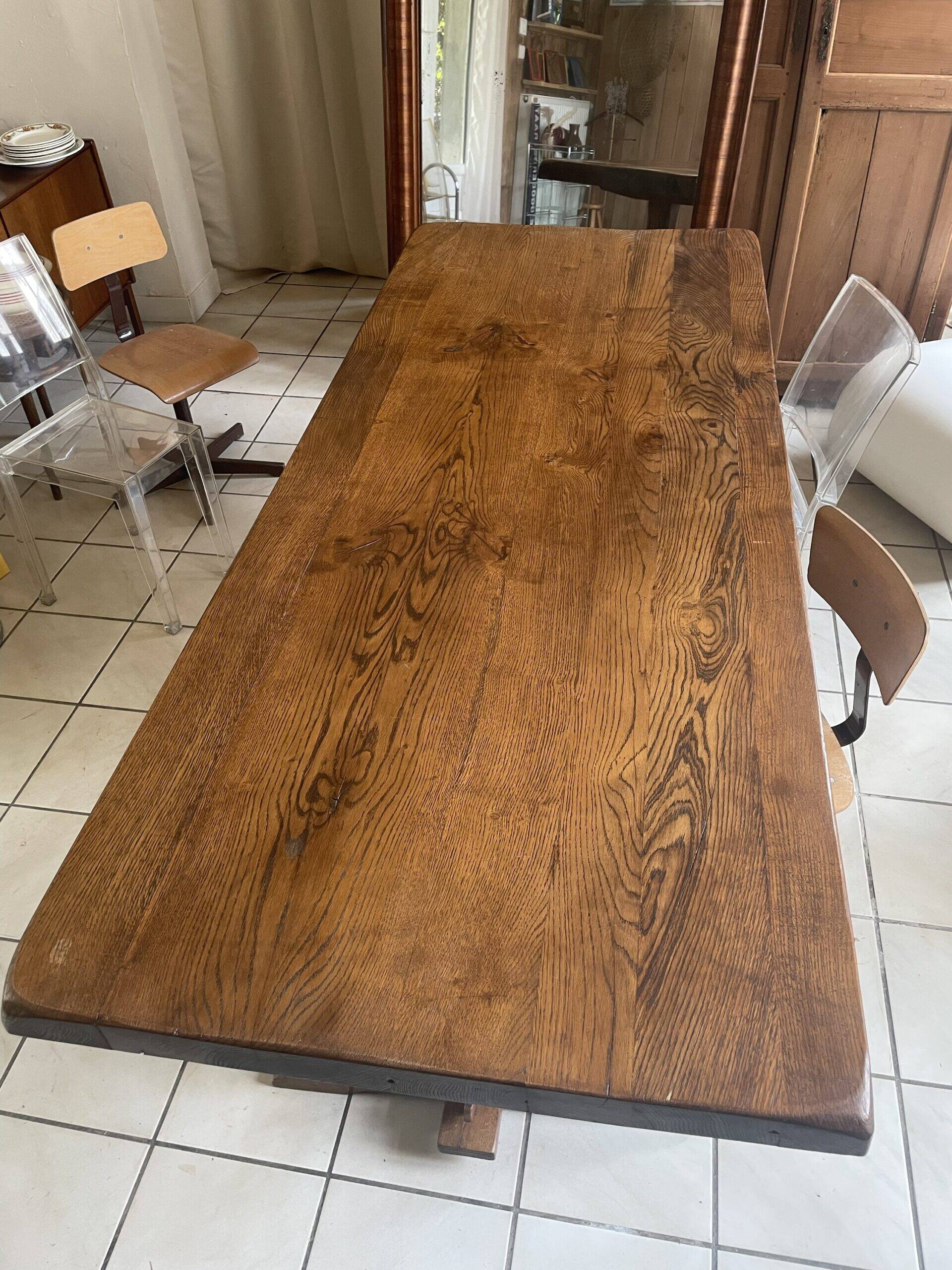 Solid wood farmhouse table