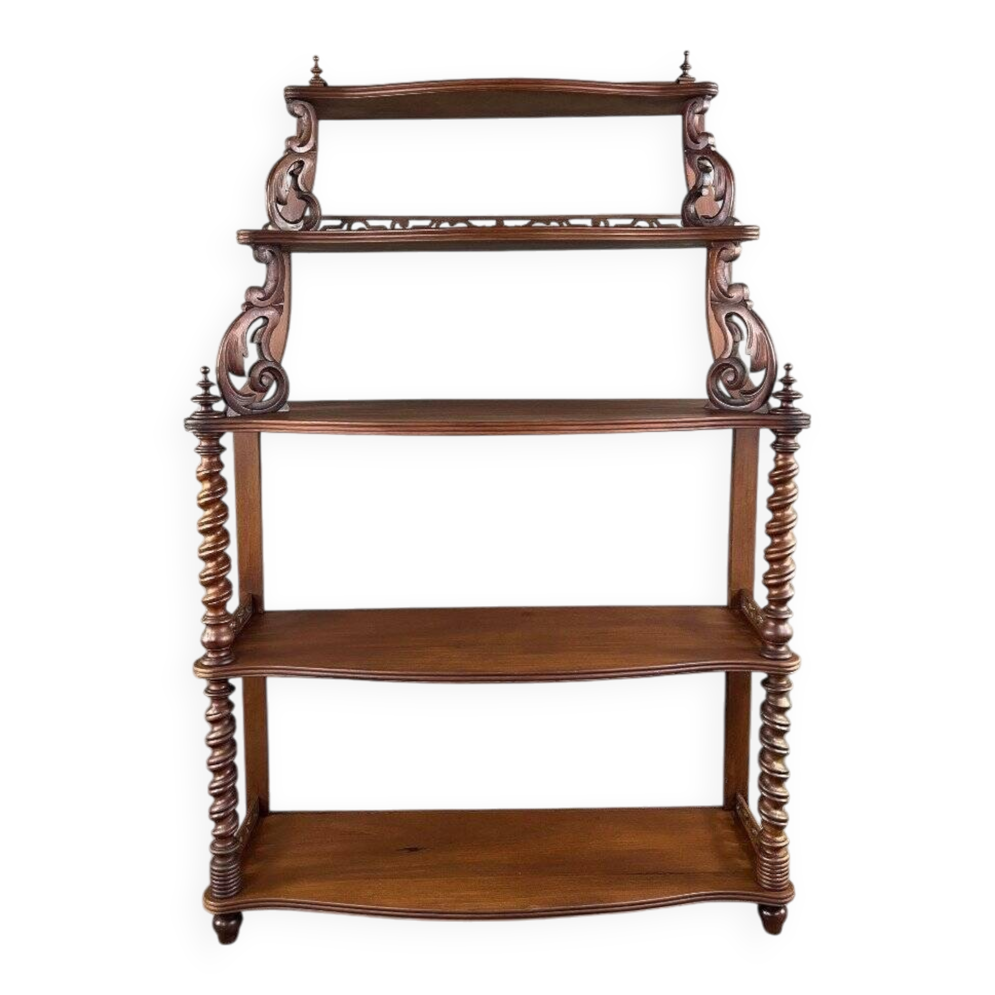 Grande Etagère En Acajou Sculpté , XIXe Siècle