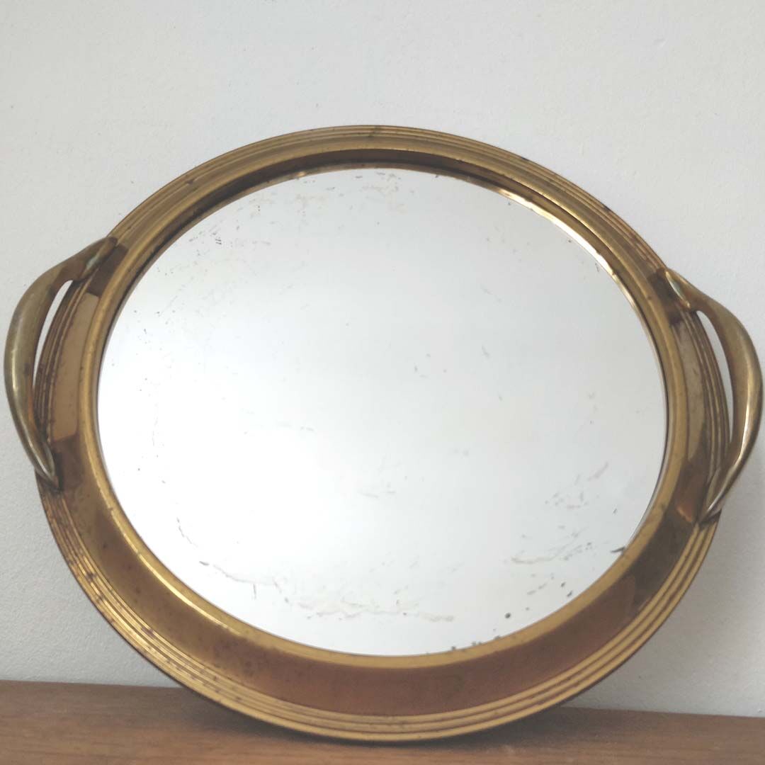 Golden mirror tray