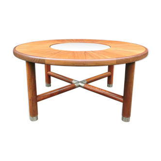 Midcentury round teak and glass coffee table from G-plan