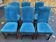 6 Louis XIII chairs, solid wood, sheep bone, and blue velvet, 19th century