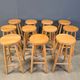 Alpine style chalet stools in wood, set of 9 - 1970s
