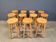 Alpine style chalet stools in wood, set of 9 - 1970s